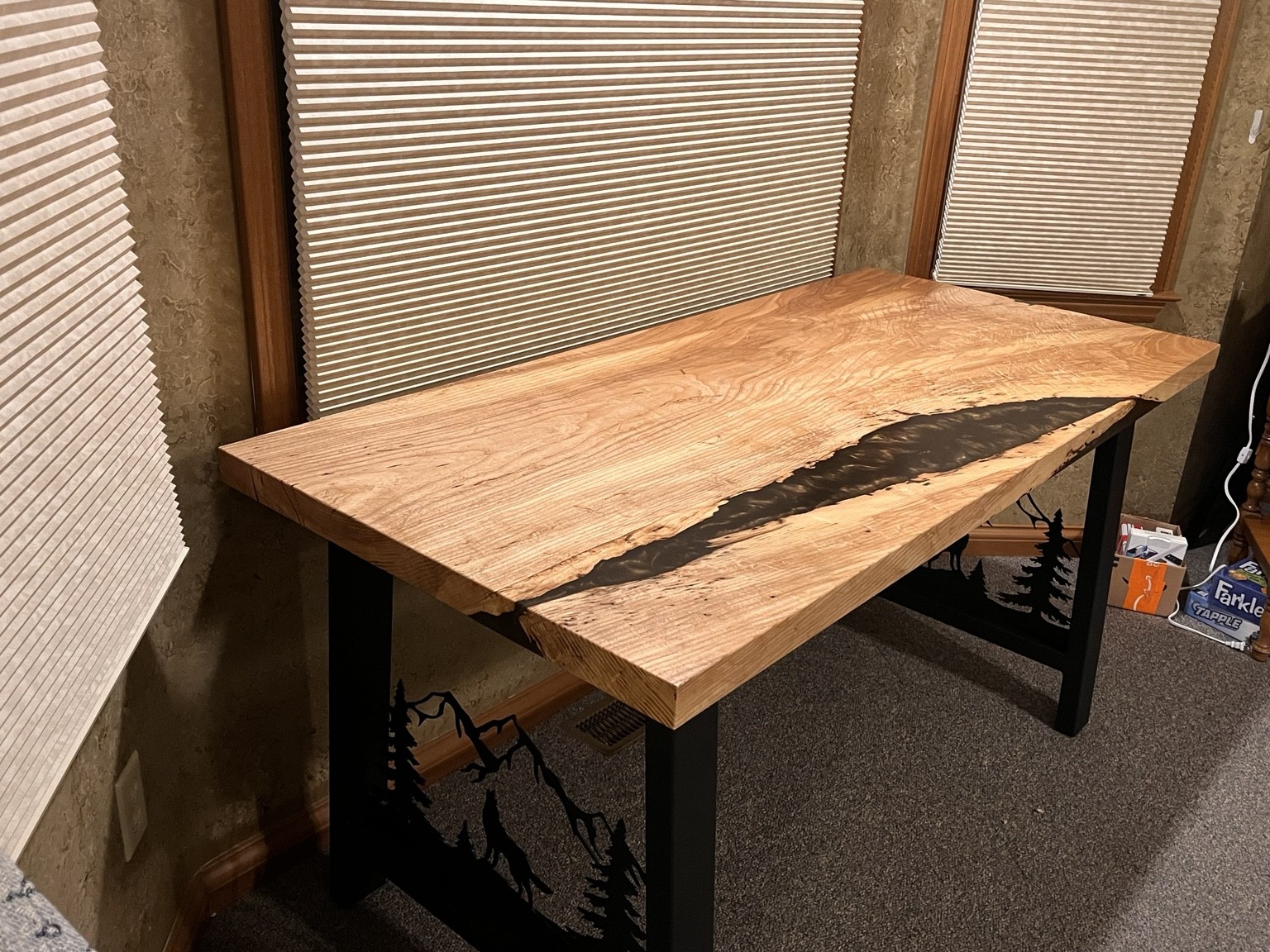 Ash Desk with Custom Metal Base