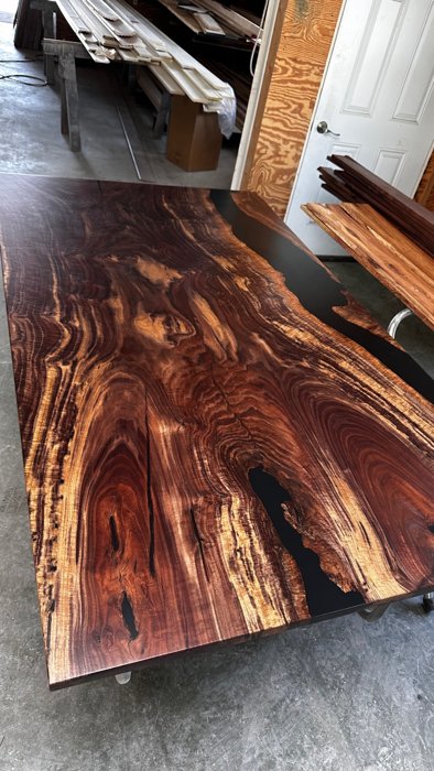 Additional view of the figured walnut top